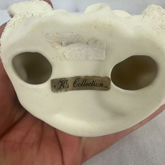 K’s Collection White Ceramic Santa Figurines Glitter Accents Set Of 4 Christmas - Picture 4 of 14